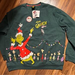 Dr. Seuss The Grinch Dark Green Holiday Sweatshirt
